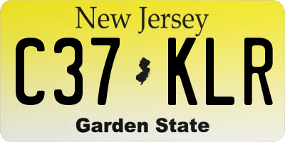 NJ license plate C37KLR