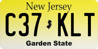 NJ license plate C37KLT