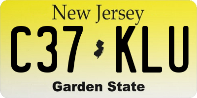 NJ license plate C37KLU