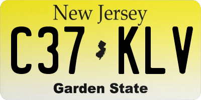 NJ license plate C37KLV