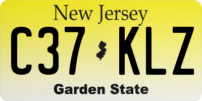 NJ license plate C37KLZ