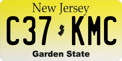 NJ license plate C37KMC