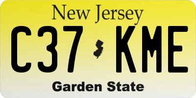 NJ license plate C37KME