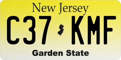 NJ license plate C37KMF
