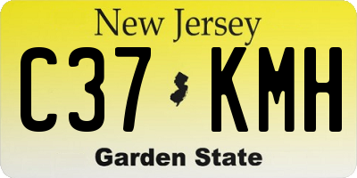 NJ license plate C37KMH