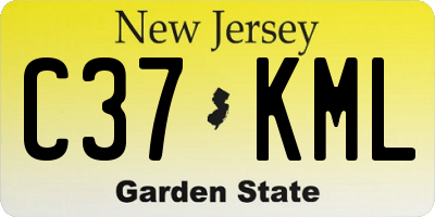 NJ license plate C37KML