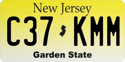 NJ license plate C37KMM