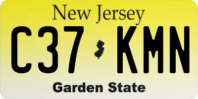 NJ license plate C37KMN
