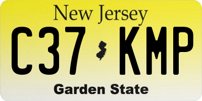 NJ license plate C37KMP