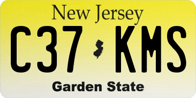 NJ license plate C37KMS
