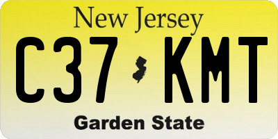 NJ license plate C37KMT