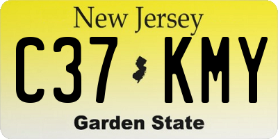 NJ license plate C37KMY