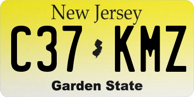 NJ license plate C37KMZ