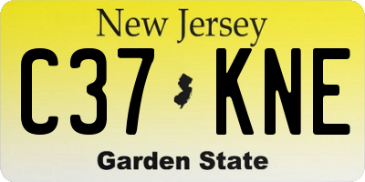 NJ license plate C37KNE