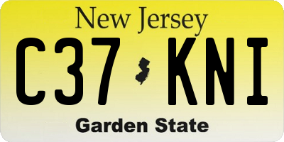 NJ license plate C37KNI