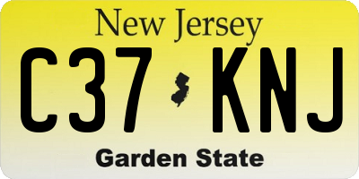 NJ license plate C37KNJ