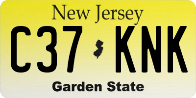 NJ license plate C37KNK