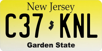 NJ license plate C37KNL