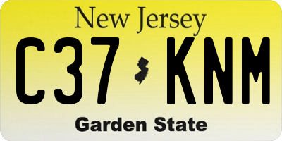 NJ license plate C37KNM