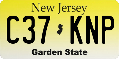 NJ license plate C37KNP