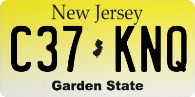 NJ license plate C37KNQ