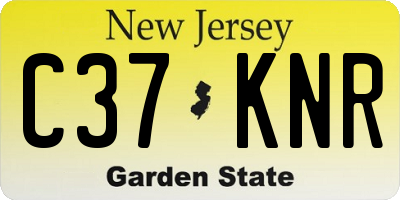 NJ license plate C37KNR