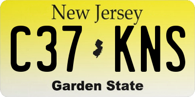 NJ license plate C37KNS