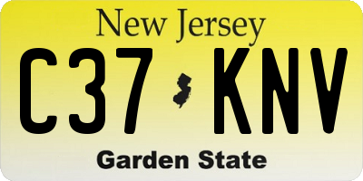 NJ license plate C37KNV
