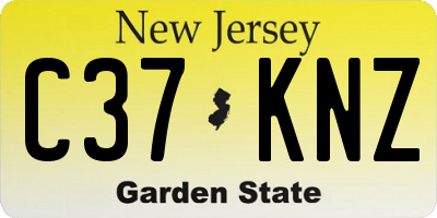 NJ license plate C37KNZ