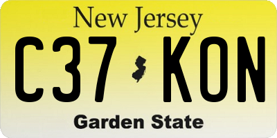 NJ license plate C37KON