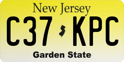 NJ license plate C37KPC