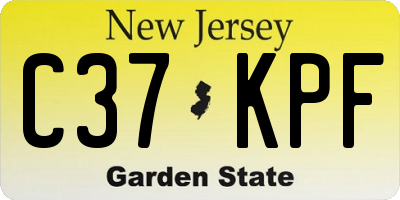 NJ license plate C37KPF