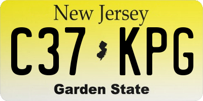 NJ license plate C37KPG
