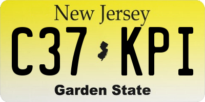 NJ license plate C37KPI