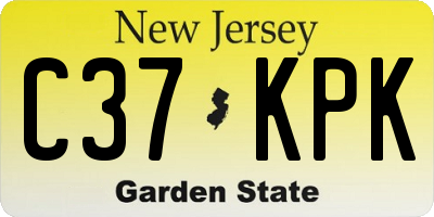 NJ license plate C37KPK