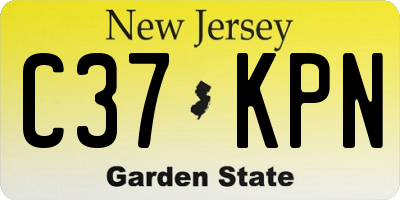 NJ license plate C37KPN