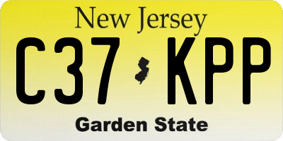 NJ license plate C37KPP