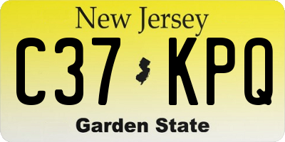 NJ license plate C37KPQ