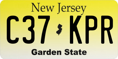 NJ license plate C37KPR