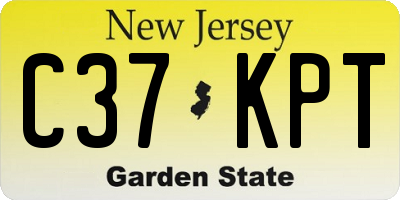 NJ license plate C37KPT