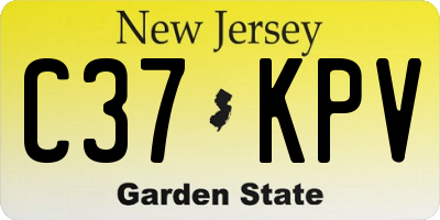 NJ license plate C37KPV