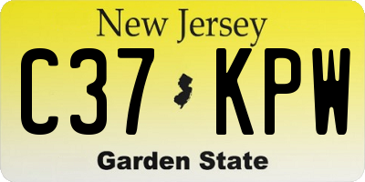 NJ license plate C37KPW