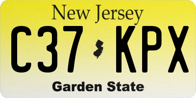 NJ license plate C37KPX