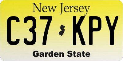 NJ license plate C37KPY