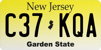 NJ license plate C37KQA