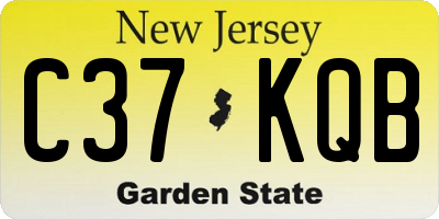 NJ license plate C37KQB