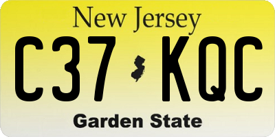 NJ license plate C37KQC