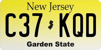 NJ license plate C37KQD