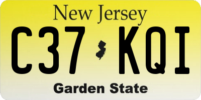 NJ license plate C37KQI