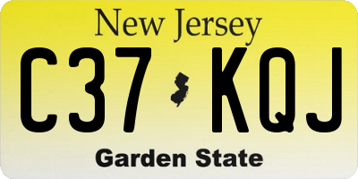 NJ license plate C37KQJ